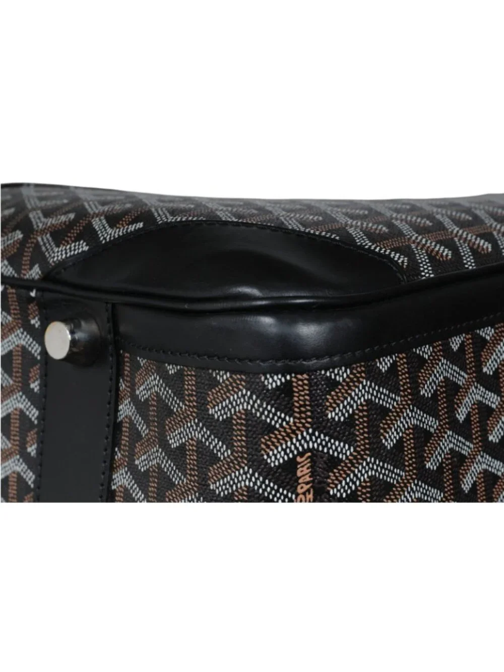 Goyard Black Goyardine Canvas Leather Majordome 60 Travel Trunk Luggage Bag